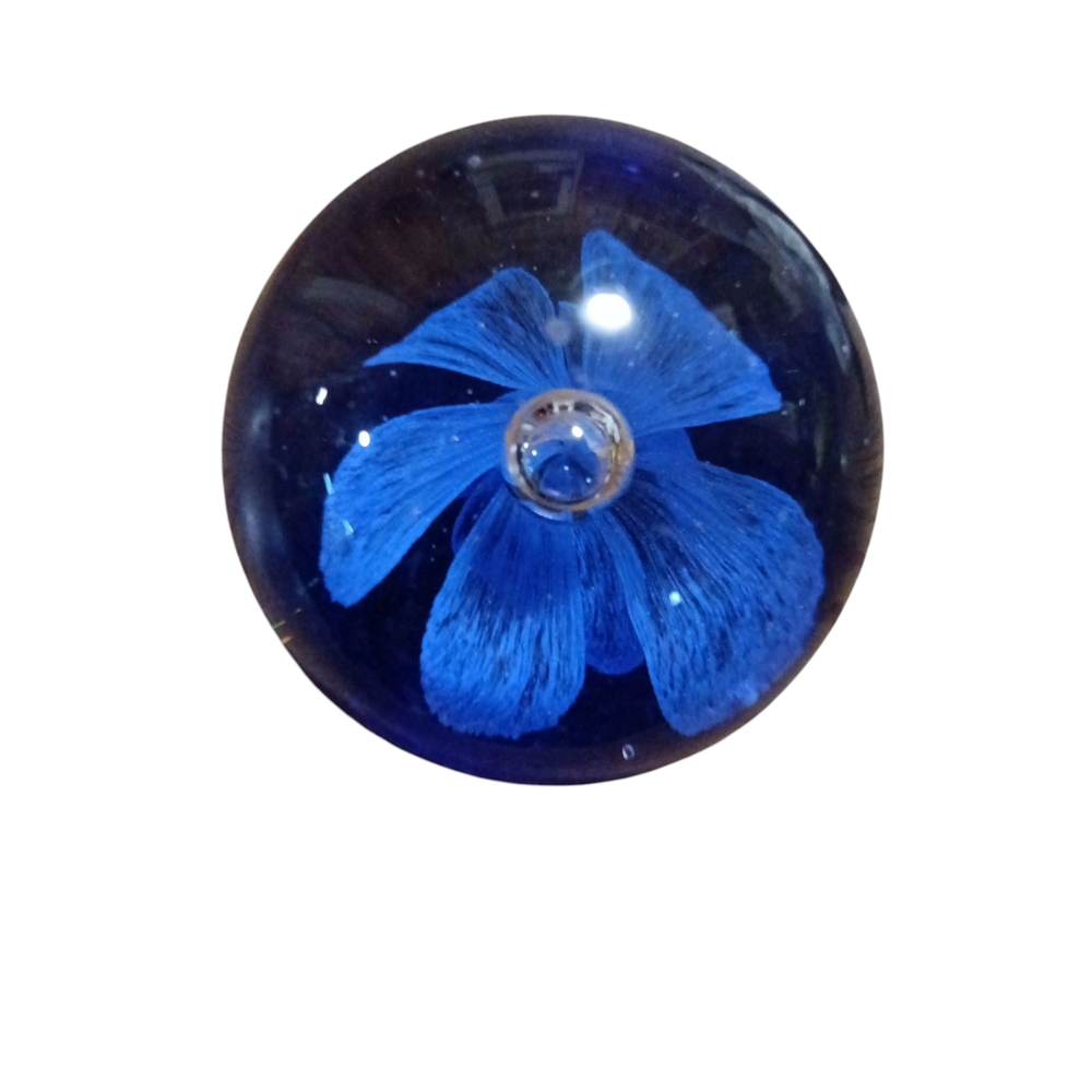 Blue Flower Paperweight 2.25" T